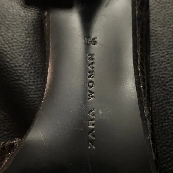 Zara Metallic Black Textured Heels - Picture 3 of 4